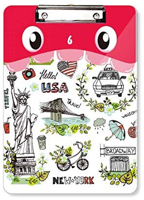 Spring Liberty New York America Graffiti Mouth Klemmbrett Ordner Ordner Ordner Block Trägerplatte A4