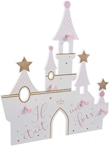 Hogar y Mas Perchero Infantil Pared Castillo 5 Ganchos