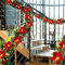 Weihnachtsgirlande mit Beleuchtung Innen, LED Lichterkette Weihnachtsbaum Batteriebetrieben, Weihnachtsgirlande Beleuchtet für Kamin Tür Treppe Fenster Balkon Girlande Weihnachten Beeren (D 3m)