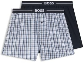 BOSS Zweierpack Pyjama-Shorts Aus Baumwolle Mit Logo Am Bund
