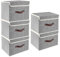 TYEERS Collapsible Storage Box with Lid, Fabric Storage Box for Clothes, Wardrobe Storage, 38x25x25 cm, Set of 5, Grey