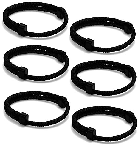 TempBeau Armband aus Segeltau für Herren Damen, 6 Stück Surferarmband Handgemacht Surfer Armband für Männer & Frauen, Einstellbar Geflochtenes Armbänder Bracelet Nautic Seil für Alltag Outdoor