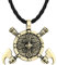 Axe Necklace for Men, Nordic Viking Axe Shield Pendant Necklace with 19.7” Chain, Vintage Warrior Battle Axe Necklace, Retro Double Axes Totem Amulet Necklace, Punk Jewelry Gift for Men Boys (Gold)