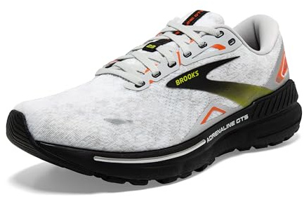 Brooks Herren Adrenaline GTS 23 Sneaker, Oyster/Schwarz/Rot Orange, 46 EU