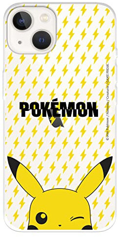 Schutzhülle für iPhone 14 Offizielles Pokémon, Pikachu, Blitzhintergrund, zum Schutz Ihres Handys, flexibles Silikon, offizielles Lizenzprodukt von Pokémon