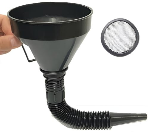 Youding Entonnoir à carburant, entonnoir multifonctionnel en plastique avec buse d'extension flexible pour voitures et motos, huile moteur, liquide, diesel, kérosène et essence, ménage, atelier,