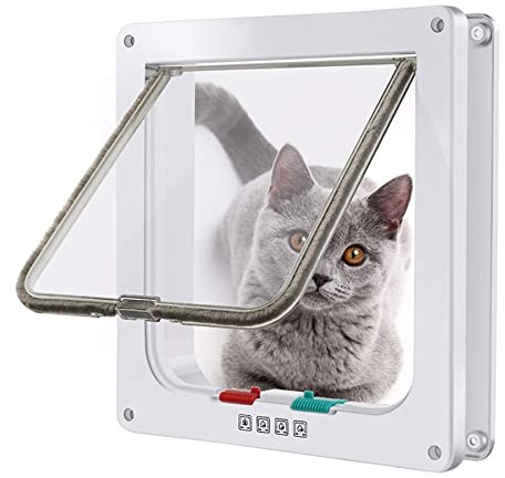 Moaobooh Gatto con chiusura a 4 vie, porta per animali domestici, gatto/cane con tunnel