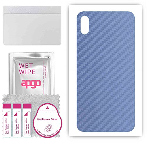 apgo Rückseite Schutzfolie, Skin, kompatibel mit Apple iPhone XS Max, Hinten Displayschutzfolie aus Vinylfolie, kratzfest, einfache Montage - Carbon Marine