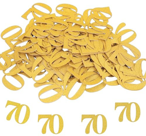 GoldRock Konfetti 70 Geburtstag Deko Groß 3,5x2,5cm,100 x Tischdeko Gold Deko 70. Geburtstag Mann Frau,Streudeko 70. Geburtstage Deko,70 Geburtstage Mann Deko,Streudeko zum 70 Jubiläum,70er Dekoration