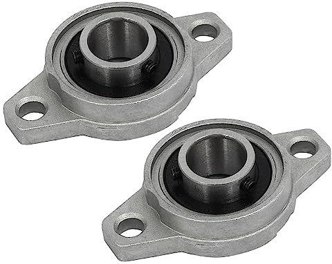 QUARKZMAN FL002 15mm Bohrung Flansch Montiert Kugellager x 2Stk Zinklegierung 2-Bolzen Selbstausrichtung für Rollende Fahrzeuge und Maschinen