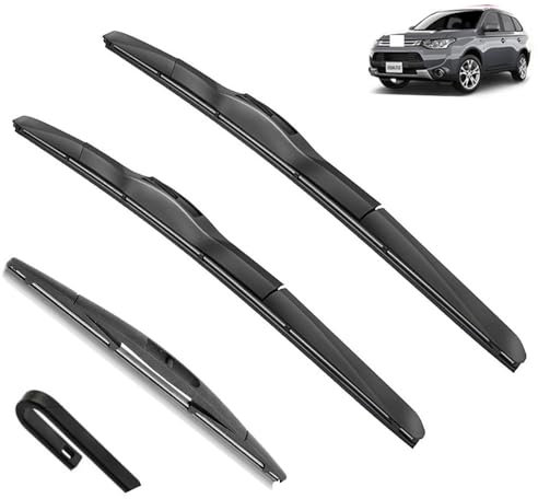 Scheibenwischerblätter vorne und hinten, kompatibel mit Mitsubishi Outlander 3 MK3 2013–2021, PHEV, Windschutzscheibe, Windschutzscheibe, 26 Zoll + 18 Zoll + 12 Zoll, Zubehörfenster (Color : Front Re