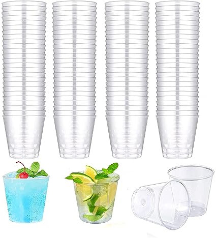 DuDuZui 100 Bicchieri Bianchi in Plastica, 50ml_1.7oz Bicchieri Plastica Trasparente, Grande per Party, Picnic, BBQ, Matrimonio, Festival