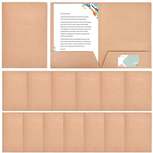 Dokumentenmappe kraftpapier Präsentationsmappe Mappe Kraftpapier: Nizirioo 15 Stück Ordner mit 2 Tasche, Dokumententasche a4 Mappe Kraftpapier Mappen, Präsentationsmappe für Dokumente Besprechungen