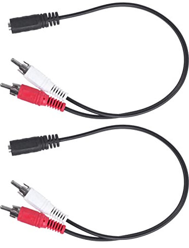 VENEKA 2 pezzi 3,5 mm stereo femmina su 2 RCA AV adattatore audio Aux