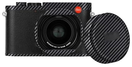 JJC Kratzfester Aufkleber, kompatibel mit Leica Q3 Digitalkamera, rutschfeste Kameragehäuse, Schutzfolie (Kohlefaser-Muster)