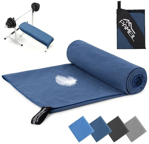 Mikrofaser Handtuch - 4 Farben & 7Größen - Kompakte Microfaser Handtücher -Fitness Handtuch, Sporthandtuch, für Outdoor, Strand, Camping, Sauna, Fitness (Navy blau, 90x180cm)