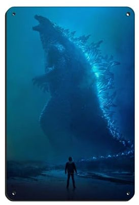 Godzilla Vs King Kong Filmposter 14 Blechschild Vintage Metall Pub Club Cafe Bar Home Wandkunst Dekoration Poster Retro 20 x 30 cm