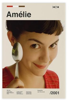 EYEZER Amélie Filmposter auf Leinwand, Schlafzimmer, Dekoration, Sport, Landschaft, Büro, Raumdekoration, Geschenk, ungerahmt, 30 x 45 cm