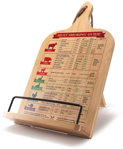 Support de livre de cuisine en bois avec planche à découper réglable pour la cuisine – Décoration vintage, idéal comme support de livre mural et support de tablette Pad