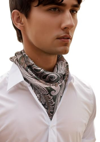 Prettystern Seiden-Halstuch Damen Herren 20 Braun Paisley