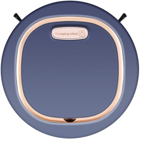 Robot Automatique, Robot Aspirateur, Combiné Aspirateur Robotique Intelligent Et Serpillère, Appareils Électroménagers Minces 3 en 1 pour Sols Durs, Aspirateur, Poils d'animaux Et Tapis(Bleu Et Noir)