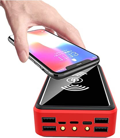 Power Bank Solar Power Bank 50000Mah, Cargador Solar Portátil, Cargador De Batería De Respaldo De Emergencia con Linterna Led, Paquete De Baterías Externas Compatible con Todos Los Teléfonos