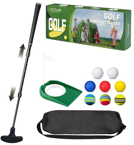 Mini club de golf réglable avec 8 balles de golf, putters de golf bidirectionnels pour homme et femme, droitier/gaucher, cadeau de golf