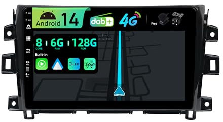 BXLIYER | Eingebaut 4G DAB | Android 15 QLED Autoradio für Nissan NAVARA NP300 (2016-2018) | 6G+128G | CarPlay Android Auto | Kamera + MIC | Dual Band WiFi Lenkradsteuerung DSP | 10.1 Zoll Octa-Core