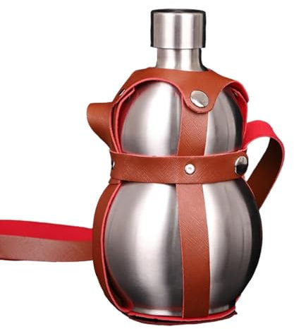 Borraccia sportiva in acciaio inox, 1,5 l, con tracolla, contenitore per l'acqua, in acciaio inox, portatile, a lungo termine, per casa, lavoro, palestra