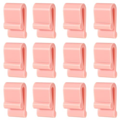 12pcs Dutch Oven Lid Protector Clips, Cookware Protectors Dutch Oven Clips Silicone Replacement Pan Clips Bumpers Lifter Accessories for Display Stacking of Dutch Oven (Pink)
