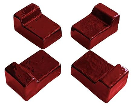 KAMADO BONO - Piedini in Ceramica per Barbecue Kamado, Set da 4 Pezzi, Compatibile Minimo, Media, Grande e Limited, Colore Rosso