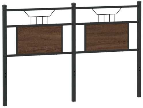 vidaXL Tête de lit chêne Marron 137 cm Bois d'ingénierie et Acier, Panneau de tête, tête de lit pour lit Double, tête de lit Double