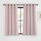 KGORGE Pink Vorhang Blickdicht mit Ösen Fenstergardinen 145 x 140 cm(HxB) Verdunkelungsvorhang Kinderzimmer Blackout Curtain Kurzgardine Thermovorhang Hitzeschutz Schlafzimmer/Küche, Hellrosa