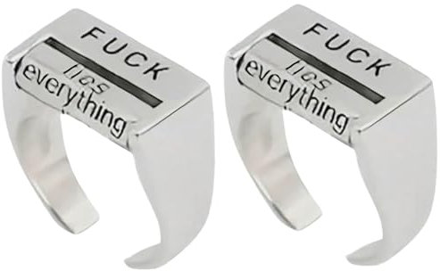 Comebachome Fick Ring, 2pcs legierte rotierende Fuck It Ring, Stimmungskontrolle lustige Ringe für Angstlinderung