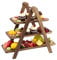 3 Tier Serving Tray, Wooden Rectangle Server Platters, Reusable Food Trays Tiered Cupcake Stand Charcuterie Boards for Buffets, Cake, Snack, Fruit, Dessert, Party Supplies