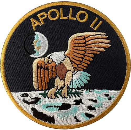 Apollo 11 Aufnäher zum Aufbügeln oder Aufnähen auf Mond Landung Weltraum NASA Astronaut besticktes Abzeichen