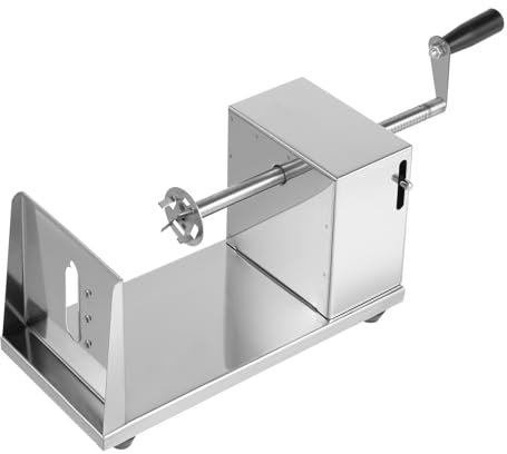 Qussse Spiralschneider aus Edelstahl, Manuelle Spiral Kartoffelschneider, Kartoffel Twister mit 3 Klingen, Gemüse Schneider für Obst, Kartoffeln, Gurken oder Karotten, Schnittstärke 2.5-3mm