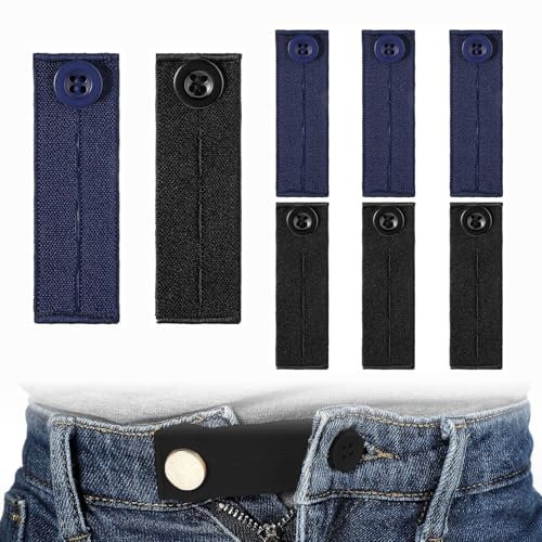 8PCS Waist Extender for Trousers, Elastic Button Extender for Trousers - Three adjustable positions, Waistband extender for Maternity Jeans Pregnant Pants Skirts