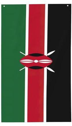 Bandera decorativa de jardín con estampado de bandera de Kenia, poliéster, impresión viva, lista para vacaciones y fiestas