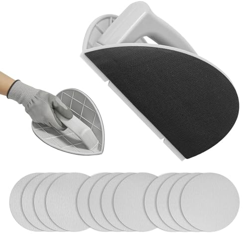 Eckenschleifer Trockenbau-Eckenschleifer Multifunctional Semi Circular Angle Sanding Sandpaper Tool mit 12 Schleifpapieren 180 240 320 Körnung Eckschleifer Trockenbau für Ecken und Wände