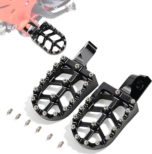 Motorrad-Fußrasten CNC-Aluminium für Beta 50 RR Enduro/Motard 10-20 Schwarz | für Beta 50 RR Enduro/Motard 2010-2020,Stabile Fußunterstützung, für Motocross Enduro