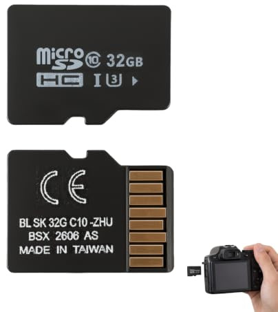 32GB Carte Mémoire MicroSD avec 10MB/s UHS-I U1 – Compatible Téléphones, Drones, Tablettes, Caméras 4K et HD, Dashcams – Résistante aux Chocs, Eau, Températures