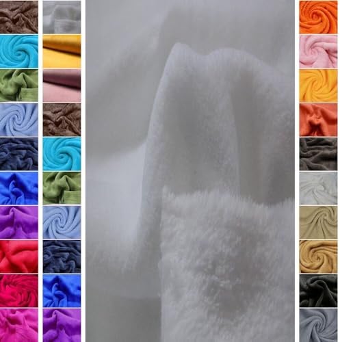 StoffBook Weiß Polarfleece Fleece Fleecestoff für Bekleidung und Decken | Weich, hochwertig und vielseitig, Stoff für Bekleidung, Decken und Näharbeiten, Microfleece und Wellness-Fleece