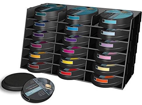 Spectrum Noir Universal Ink Pad Storage Unit Tray Stackable and Customisable Holder & Organiser, Black Pack of 6