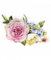 M & C Aufnäher Bügelbild Aufbügler Iron on Patches Applikation Blumenstrauß mit Hibiskus und Lilien 5,5 cm x 7 cm