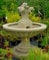 Casa Padrino Jugendstil Gartenbrunnen Grau Ø 130 x H. 145 cm - Runder Springbrunnen mit dekorativen Delfinen - Gartendeko