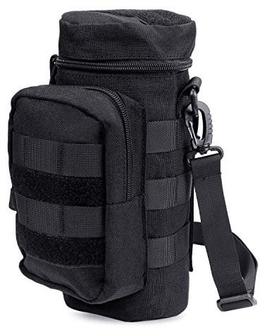 TsunNee Taktisch Flaschenhalter, Molle Wasserflaschenhalter, Militär Trinkflasche Beutel, Bottel Carrier, für Wandern Radfahren Laufen Camping (Schwarz)