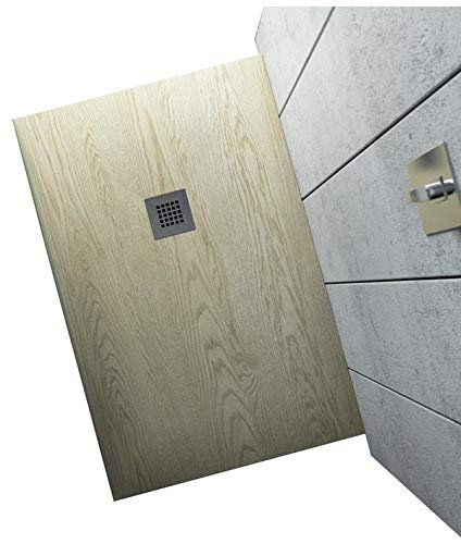 Piatto Doccia Rettangolare in Marmo-Resina 90x160 cm - Rocky Wood