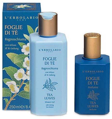 L' Erbolario - Confezione Regalo FOGLIE DI TE' Duo - in Scatola Originale - Bagnoschiuma da 250 ml + Profumo da 50 ml