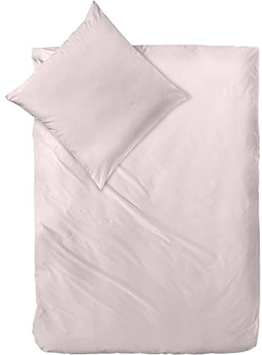 Decoper ® Mako-Satin Bettwäsche aus 100% Baumwolle | Atmungsaktiv & kuschelig weich | Farbe Puder Rosa Hell | 2 teilig - 135 x 200 cm + 80 x 80 cm